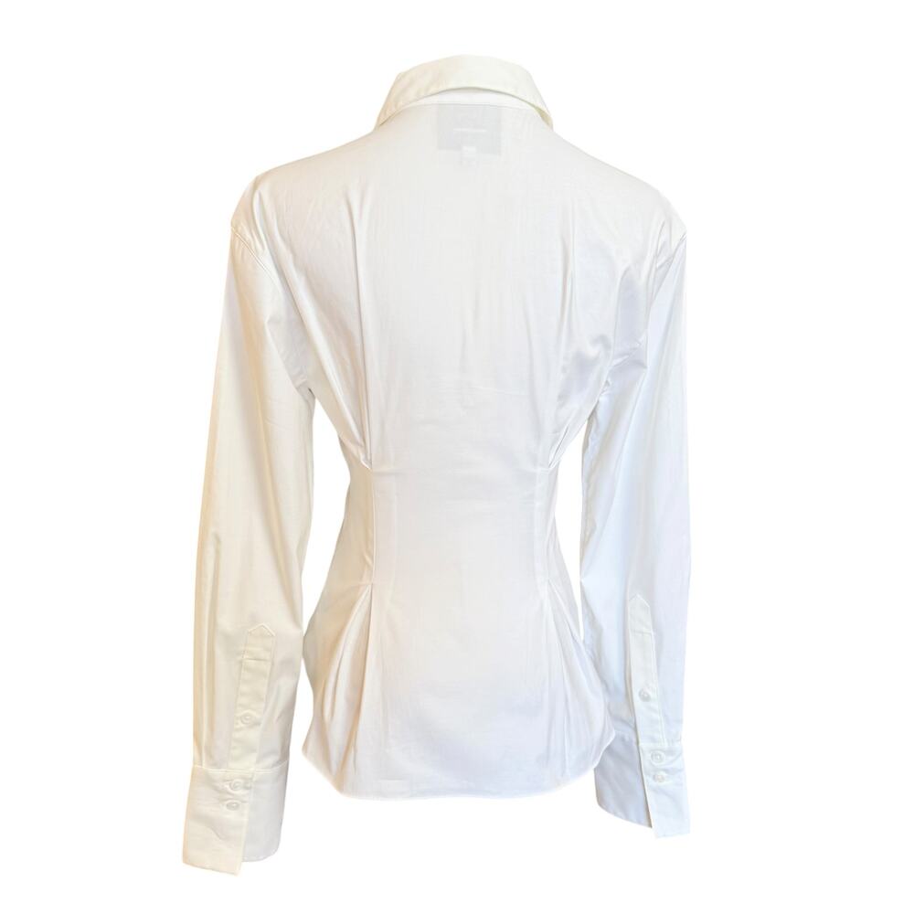 Reformation Becker Shirt Button Front Organic Cotton Stretch Blouse Size 0 - Picture 10 of 13
